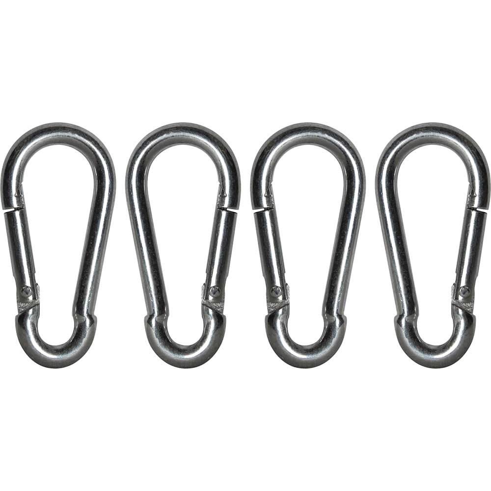 Faithfull Zinc Plated Fire Brigade Snap Hook Carabiner 6mm Pack of 4