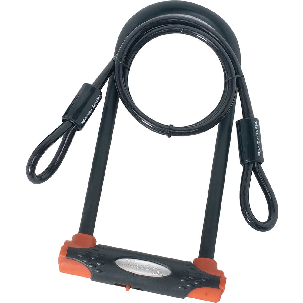 Master Lock High Security U Bar Bicycle Lock with Security Cable
