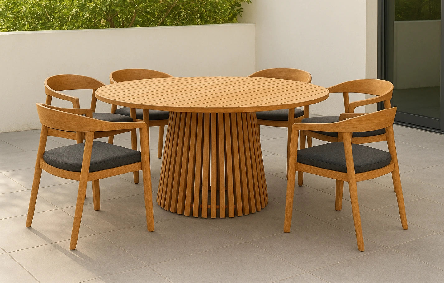 Winslow 140cm 6 Seater Wooden Garden Dining Set